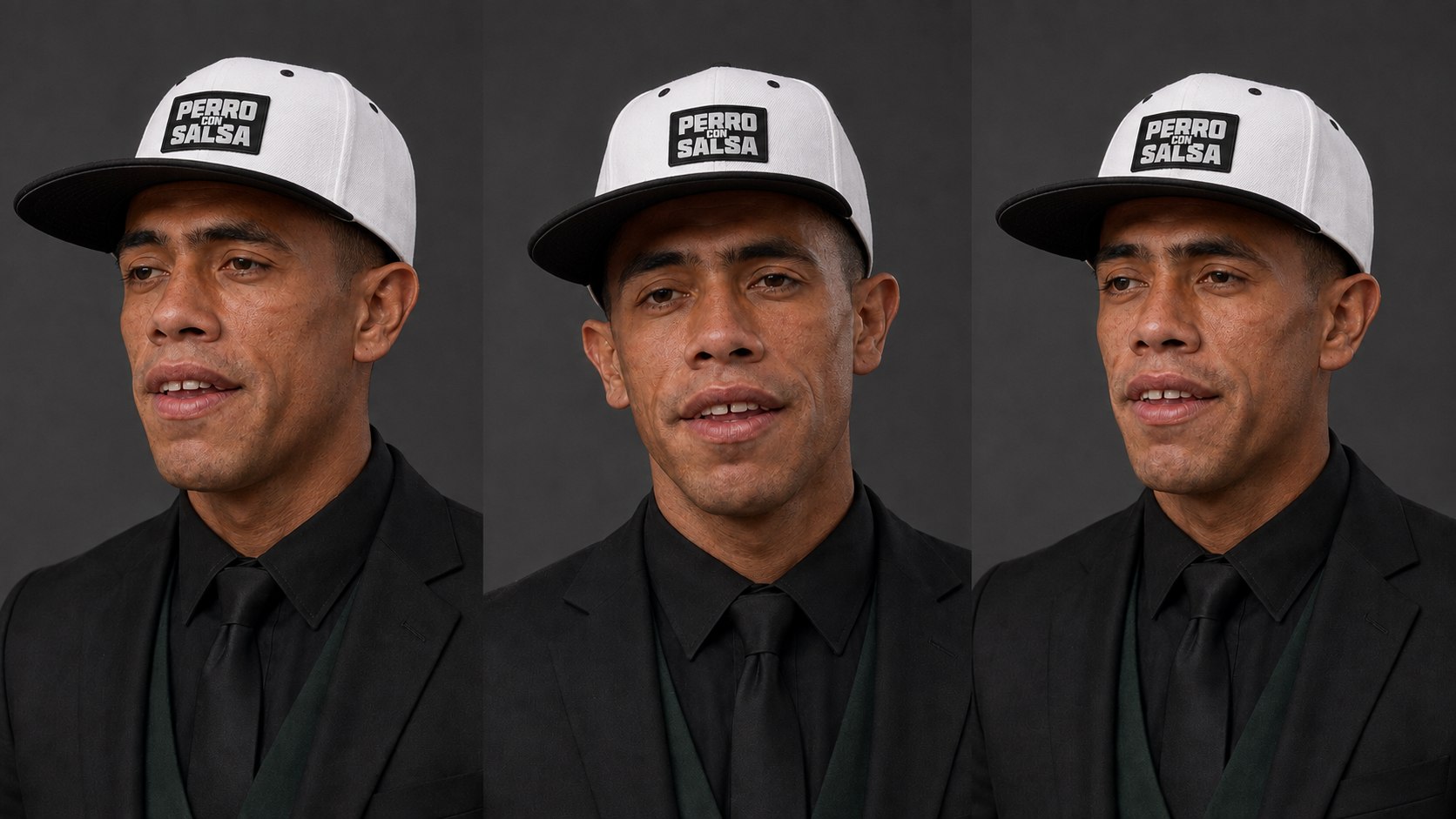 Fuicioso: rostro de frente, perfil y tres cuartos
